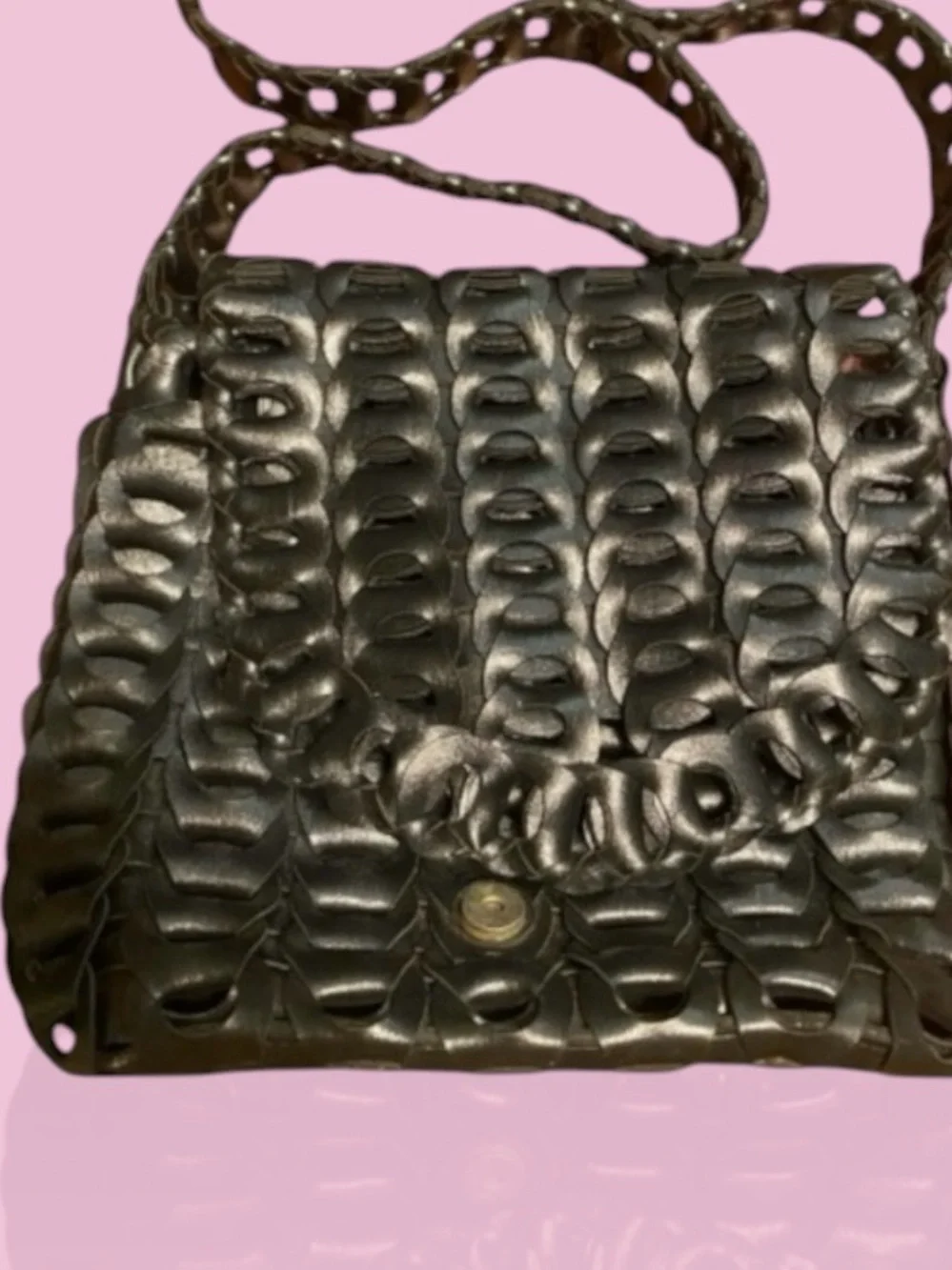 Braided Woven Crossbody Bag - Black